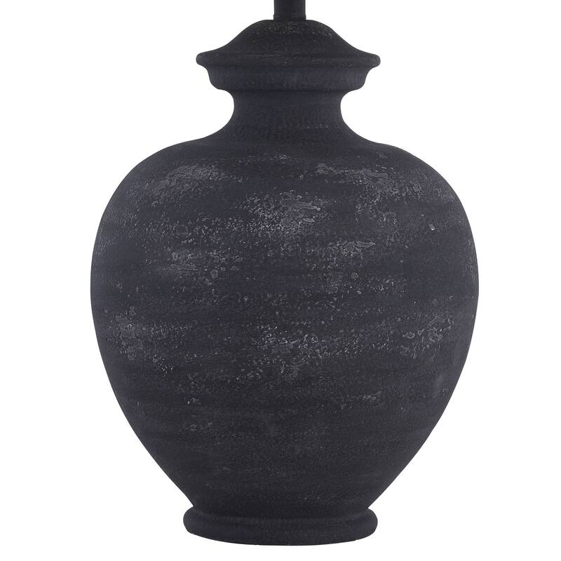 Memphis 32" Table Lamp with Linen Shade, Black