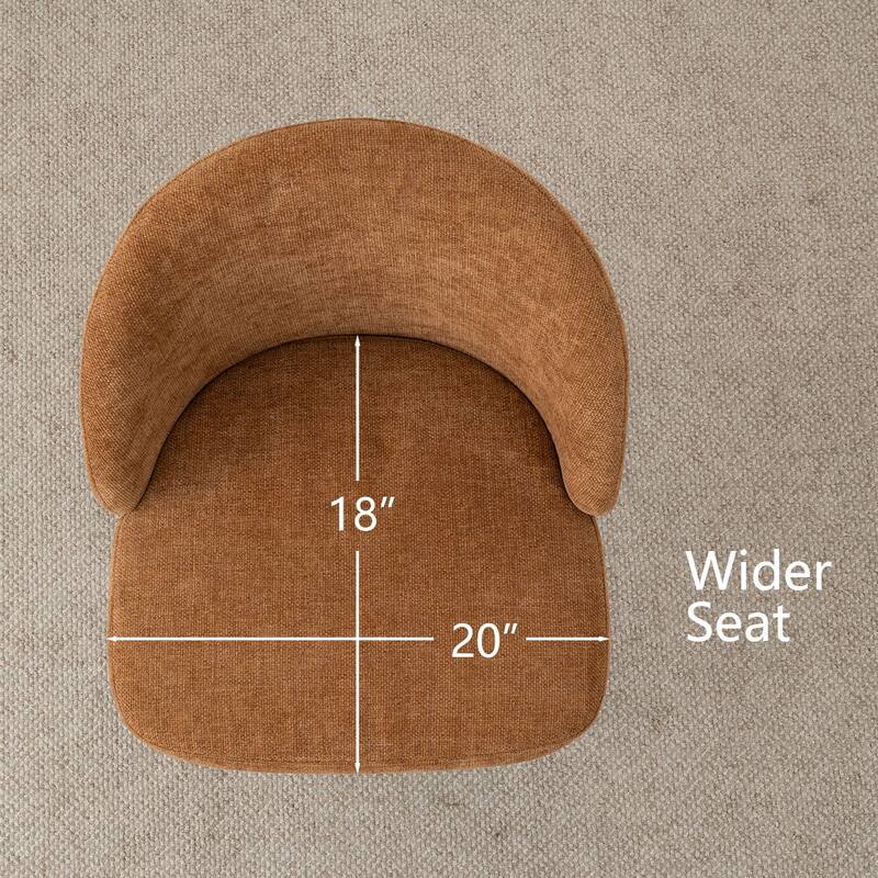 Modern Fabric Dining Chairs with Curved Back(Set of 2)