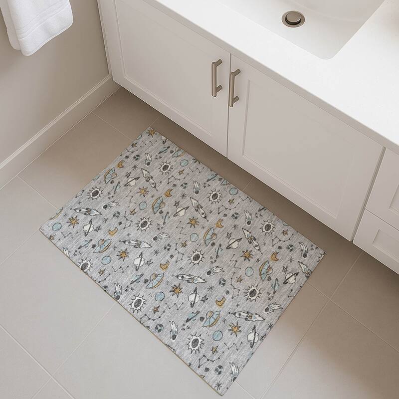 Machine Washable Indoor/ Outdoor Spaceship Chantille Rug