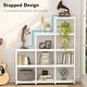 preview thumbnail 19 of 17, Corner Bookshelf 9-cube Stepped Etagere Bookcase - N/A