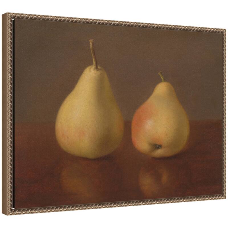 Kate and Laurel Two McLaughlin Pears by Nostalgia Prints Framed Canvas Wall Art Print - 24x18