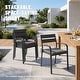 preview thumbnail 6 of 45, Outdoor Stackable Aluminum Dining Chair with Cushion (Set of 4)