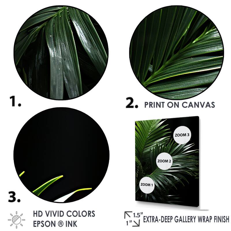 Designart "Palm Leaves Serenity II" Palms & Palm Trees Framed Wall Decor