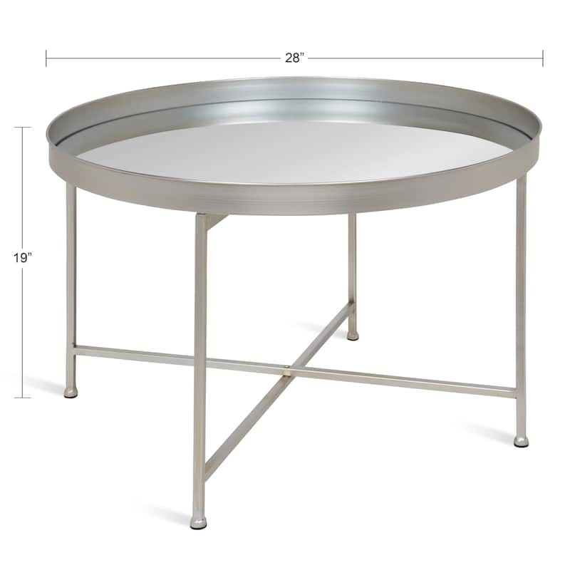 Kate and Laurel Celia Round Metal Coffee Table - 28.25x28.25x19