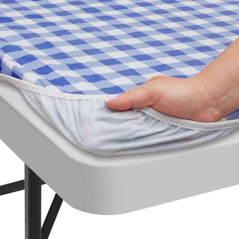 Fitted Vinyl Tablecloth with Flannel Backing Patterned