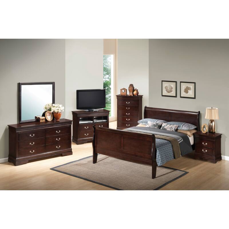 Beige Platform Bed with Wood Trim, Full Size - Beige