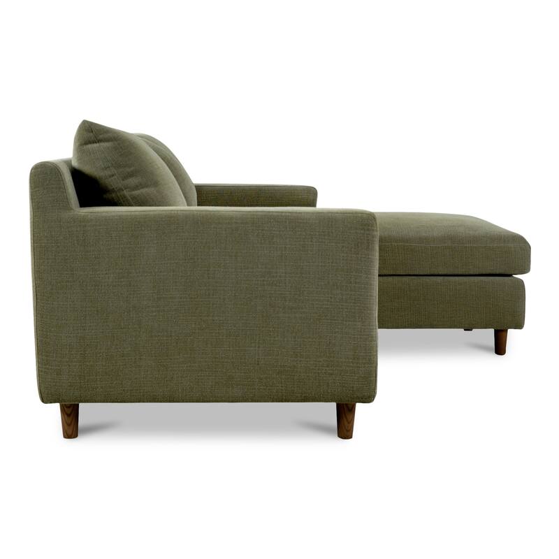 NADAAL STUDIOS Veyric Right-Facing Sectional Sofa, High Back, Chenille Performance Fabric, Feather Blend Seat, Seats 4, White