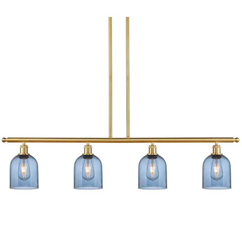 Innovations Lighting 516-4I-10-48 Bella Pendant Bella 4 Light 48" Wide - Satin Gold / Princess Blue