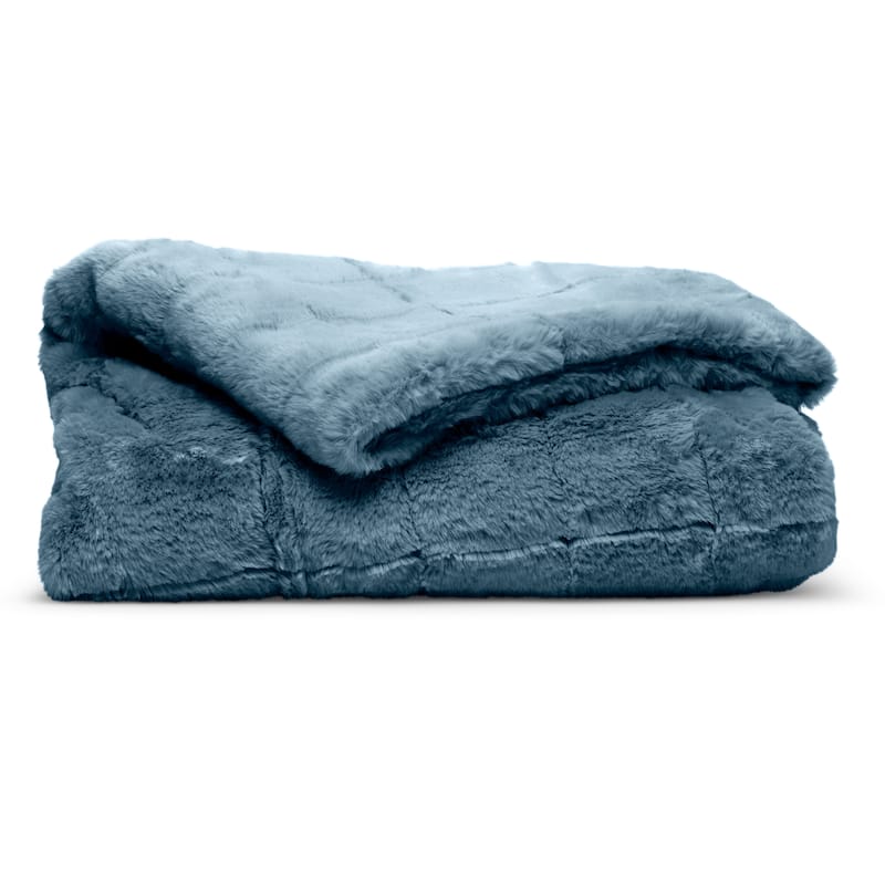 Super Comfy North Branch Series Fur Throw - Wild Dove