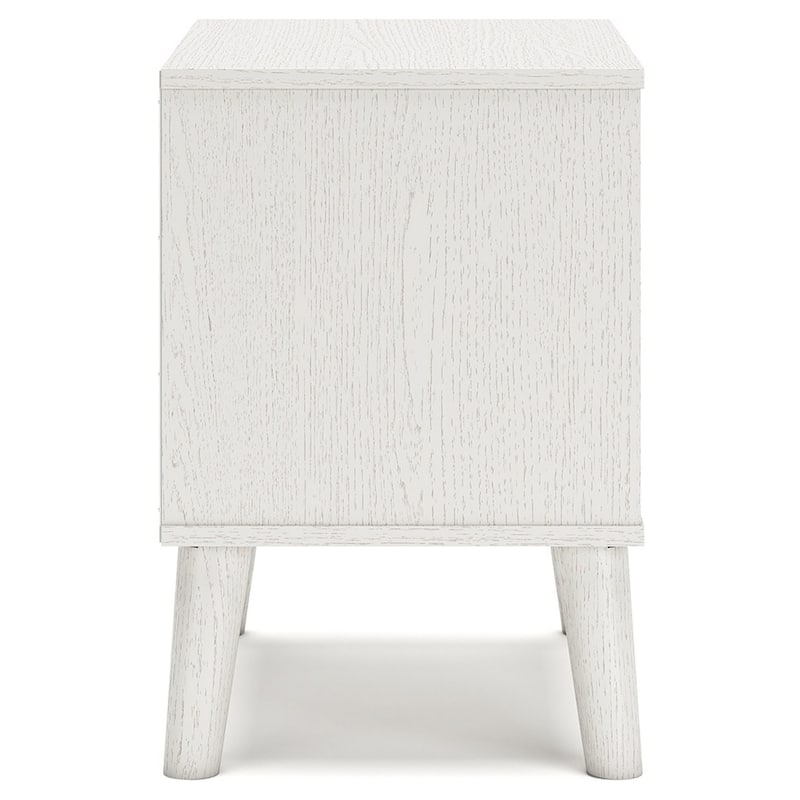 Luna 22 Inch Wood Nightstand, 1 Drawer, Faux Leather Knobs, White Finish