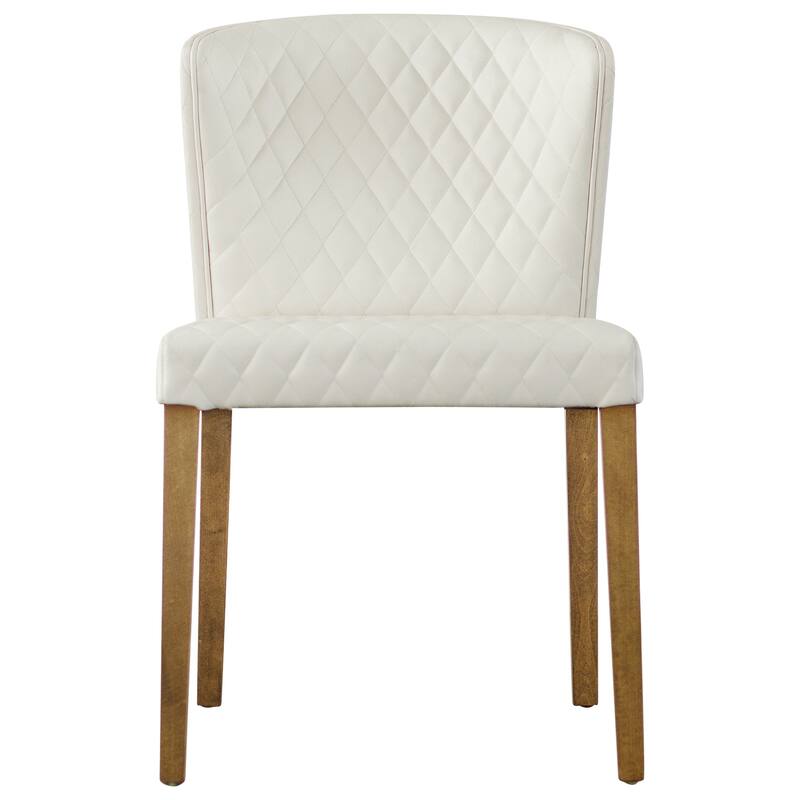 NPD Furniture Albie Diamond Stitching Faux Leather Dining Chair (Set of 2)