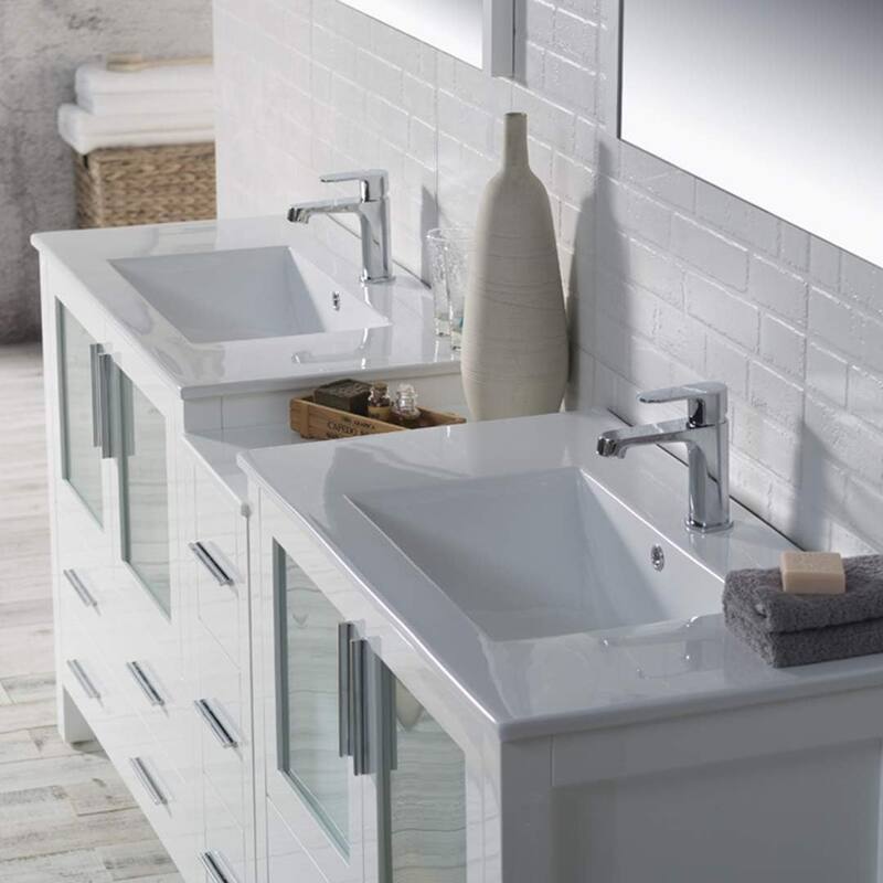 Blossom Sydney 84" Solid Wood Double Sink Bathroom Vanity with Cabinet
