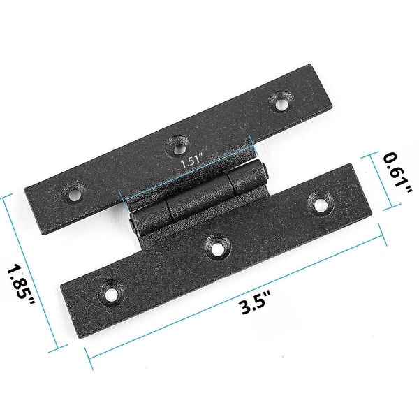 Black Wrought Iron Offset H Hinges 3.5