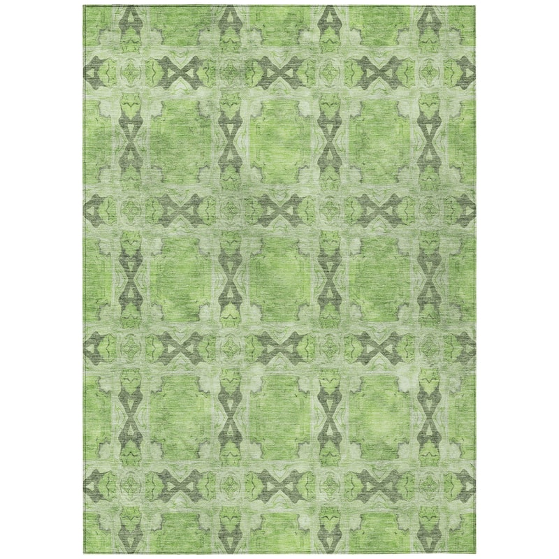 Machine Washable Indoor/ Outdoor Boho Medallions Chantille Rug