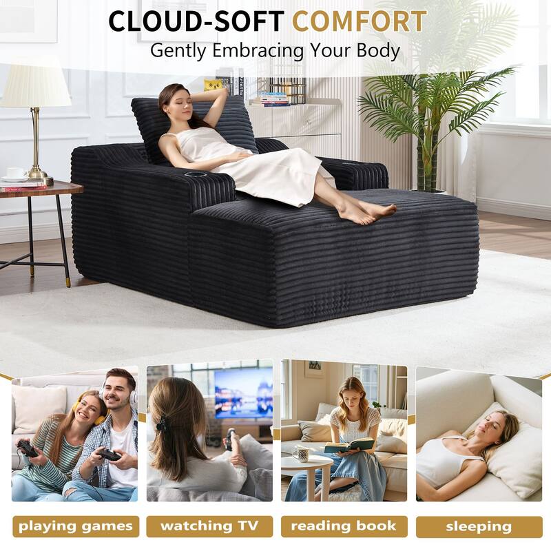 Oversized Sleeper Sofa for Living Room Deep Seat Lounge