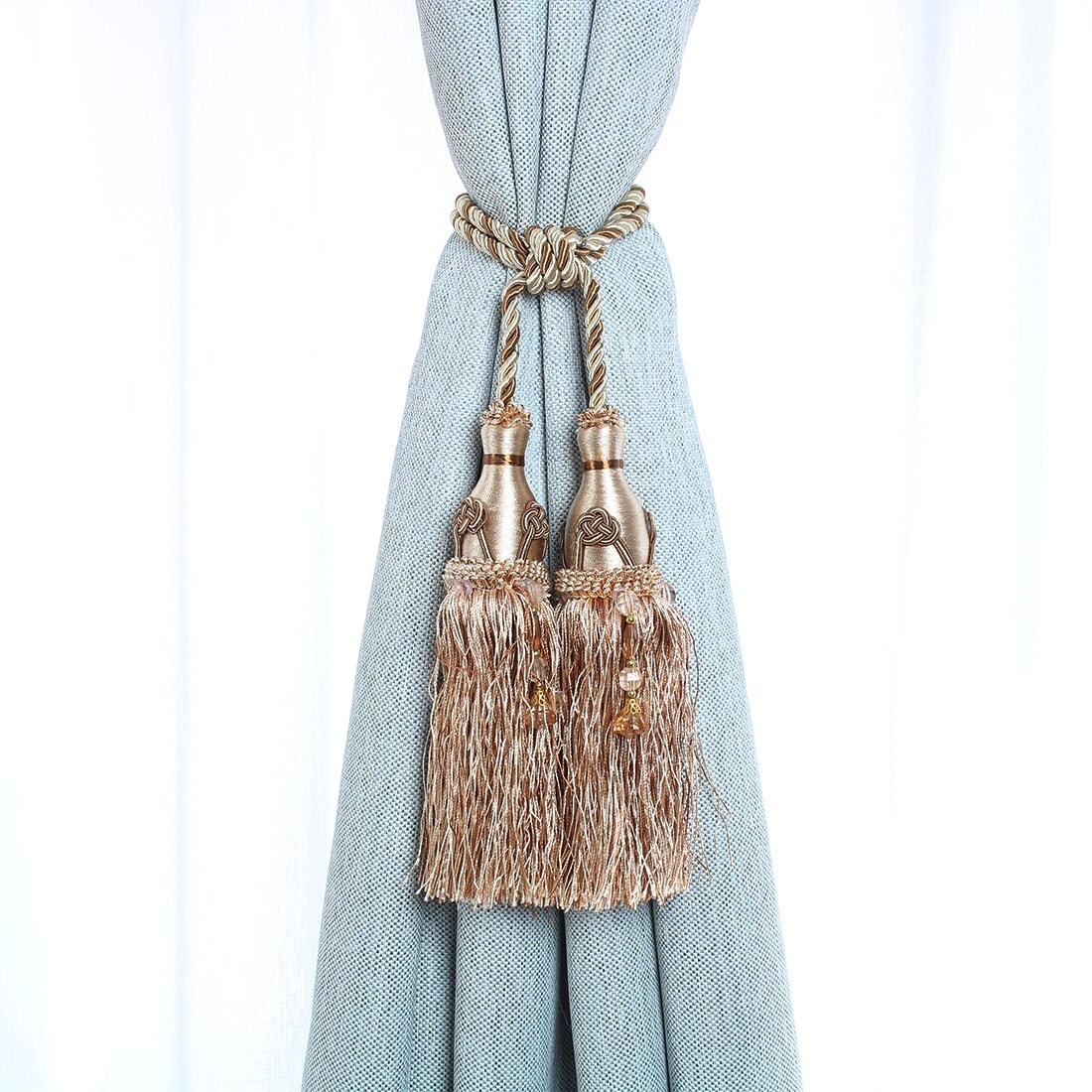 Shop Window Curtain Hanging Beads Tassel Tiebacks Rope 2pcs On