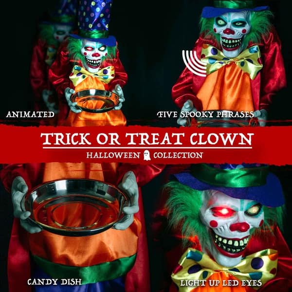 Shop Holidayana Halloween Animatronics Animated Clown With Candy