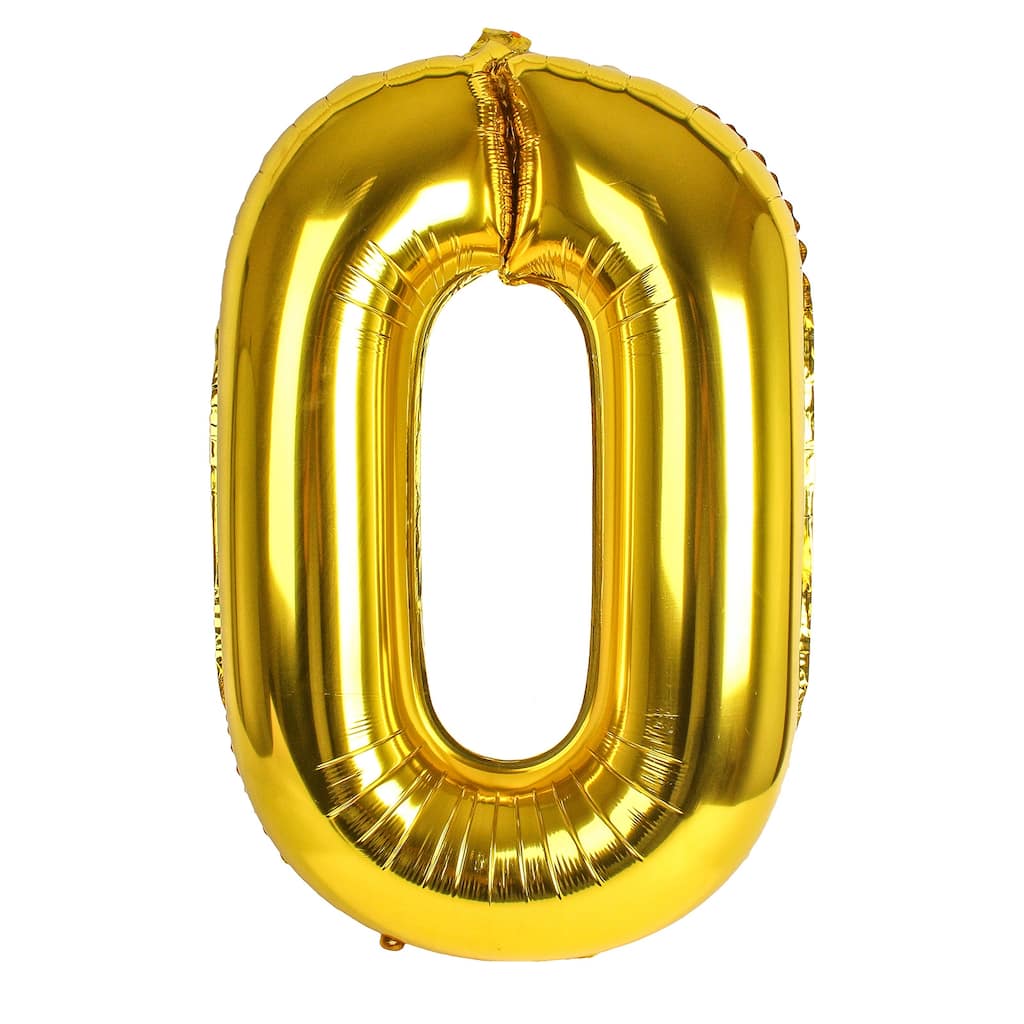 Number Balloons 40 Inch Gold Number 0 Balloons for Birthday Party - Gold Tone