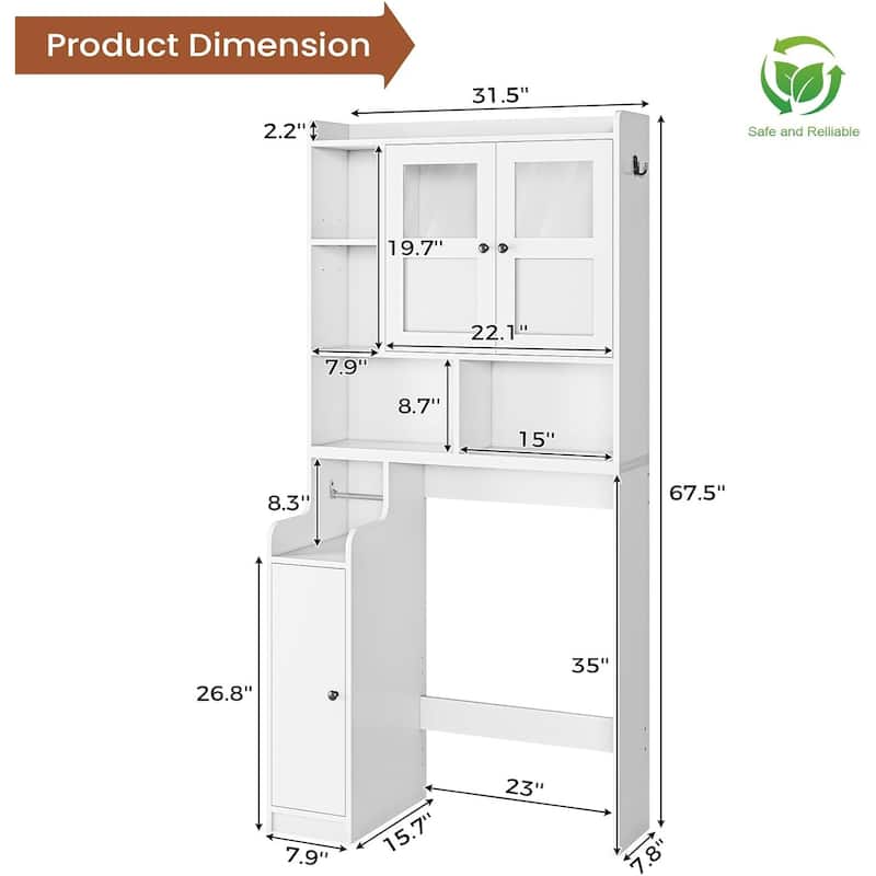 Over The Toilet Bathroom Storage Cabinet Toilet Storage Shelves