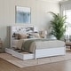 preview thumbnail 1 of 10, Hadley Platform Bed with Panel Footboard and Storage Drawers White - Full