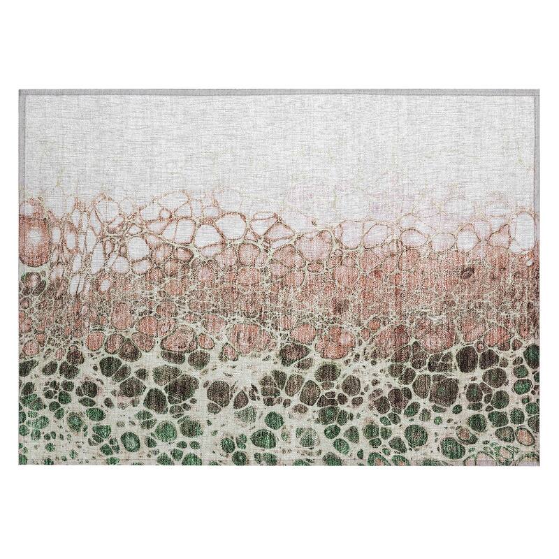 Machine Washable Indoor/ Outdoor Chantille Abstract Cobblestone Rug
