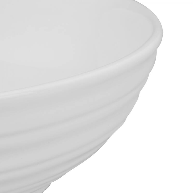 15.5" Round White Ceramic Bathroom Vessel Sink - White