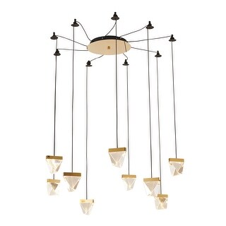 Gold Chandelier With Hanging Clear Crystals - Bed Bath & Beyond - 32886936
