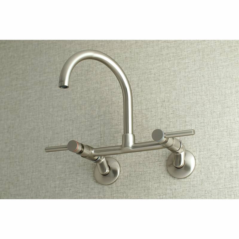 Kingston Brass Concord 8 in. Adjustable Center Wall Mount Kitchen Faucet