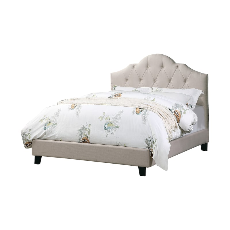 Fabric Upholstered Bed with Arch Back