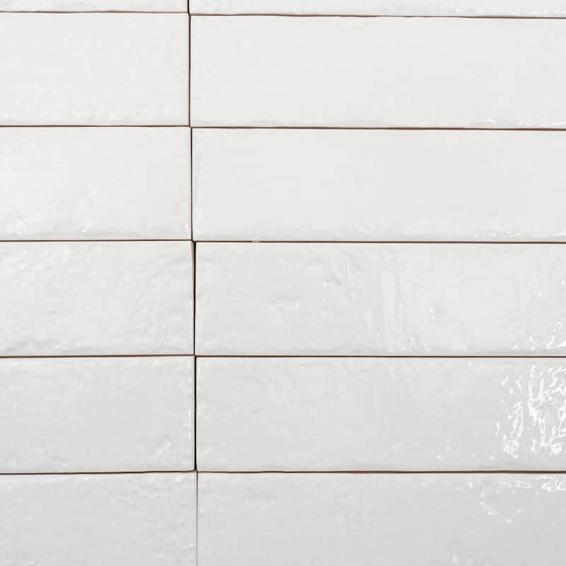 Valenza 2x16 Soft White Ceramic Zellige Subway Wall Tile (10.76 sq ft/case) - 50 Pack