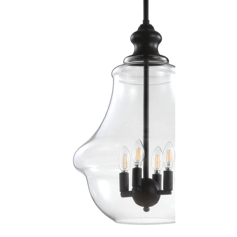 Catalina Adjustable Metal/Glass LED Pendant, Oil Rubbed Bronze by JONATHAN Y