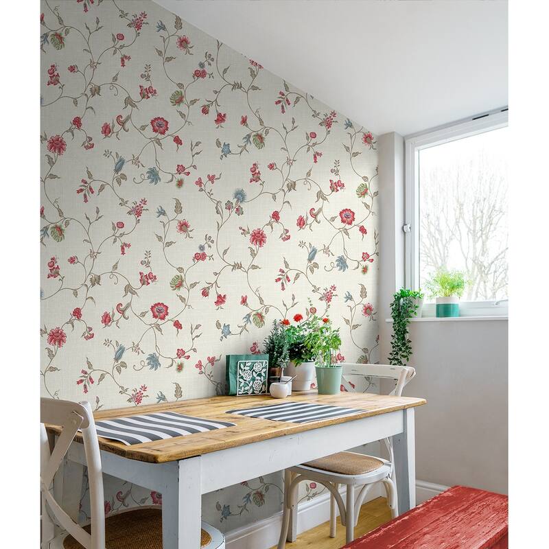 Seabrook Designs Florale Trail Nonwoven Unpasted Wallpaper