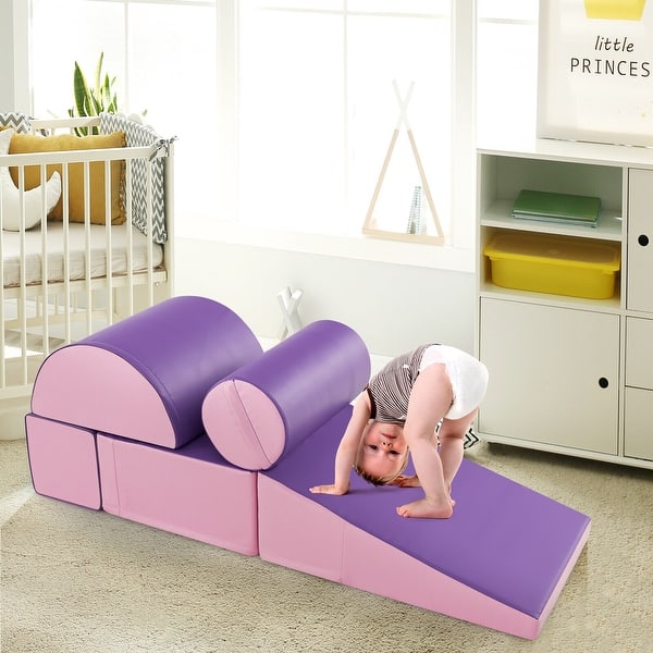slide 2 of 38, 5-Piece Kids Climb and Crawl Activity Playset - 15.5" x 8" x 8" Purple