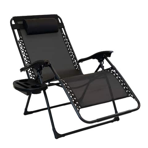 Patio Premier 1pc Oversized Zero Gravity Chair with Leg Stabilizers and Big Cupholder
