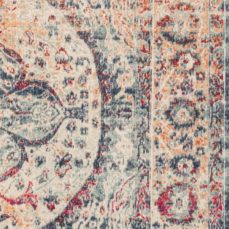Alexander Home Katherine Boho Vintage Floral Medallion Rug