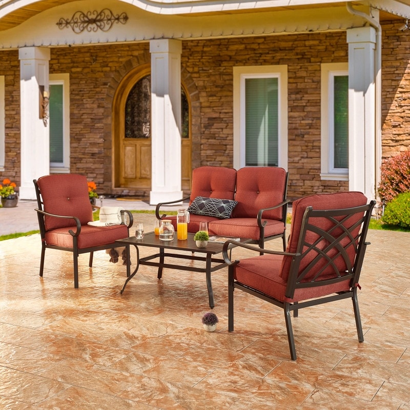 Red Modern Contemporary Patio Conversation Sets Bed Bath Beyond