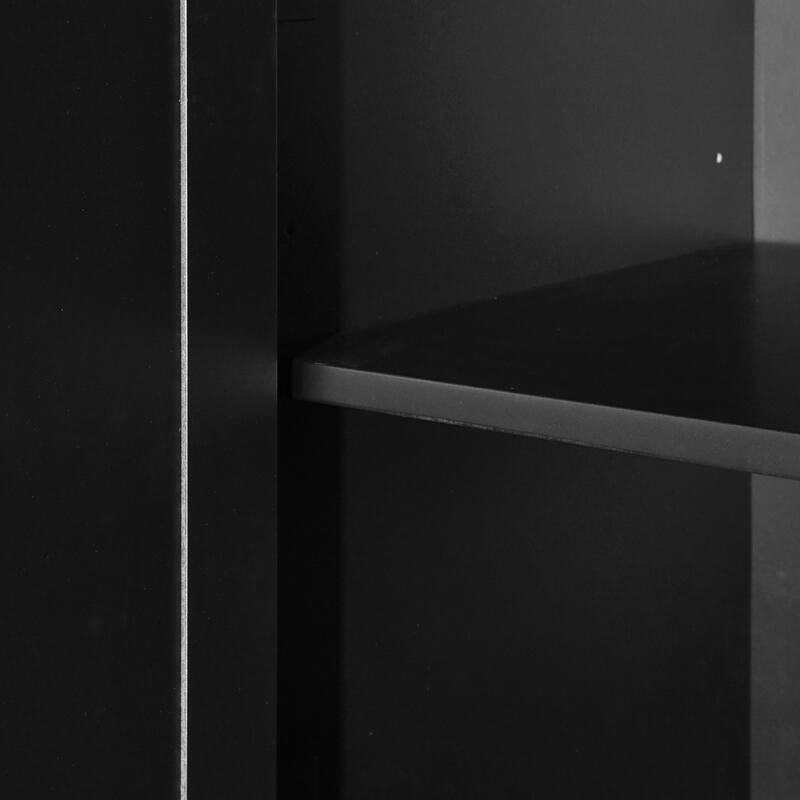 Large Storage Space Sideboard, 4 Door Buffet Cabinet with Pull Ring Handles