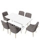 preview thumbnail 50 of 65, 7-Piece Clihome High-gloss Extendable Table Velvet Chair Dining Set
