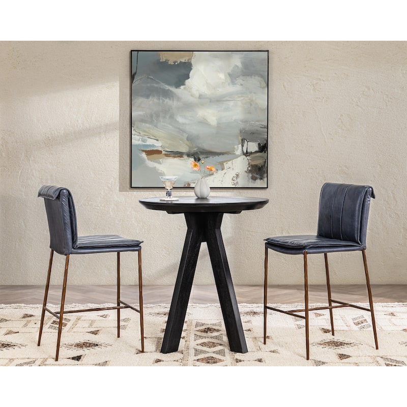 Classic Home Tuscan Leather Bar and Counter Stool - Ocean Blue - Counter Height