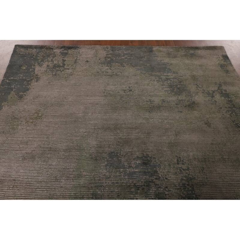 Striped / Abstract Oriental Area Rug Handmade Wool Carpet - 6'0"x 9'1"