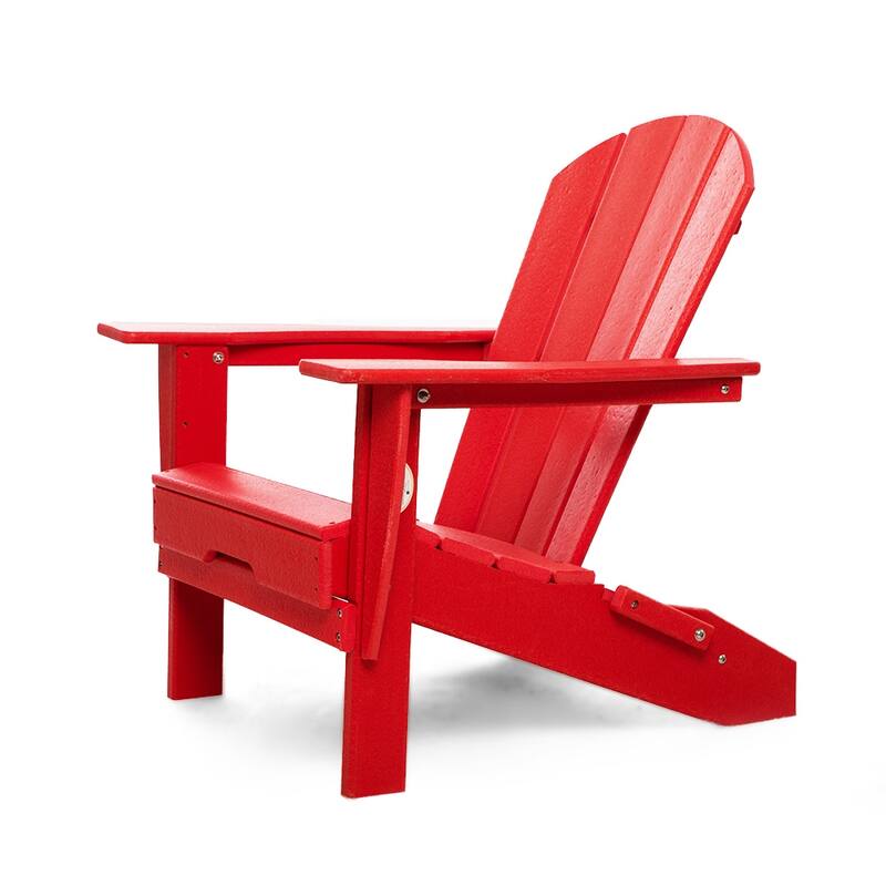 All Weather Folding Adirondack Chair, HDPE Recyclable Plastic On Sale