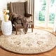 preview thumbnail 2 of 35, SAFAVIEH Handmade Anatolia Adella Traditional Oriental Hand-spun Wool Rug 4' Round - Ivory/Brown - Round
