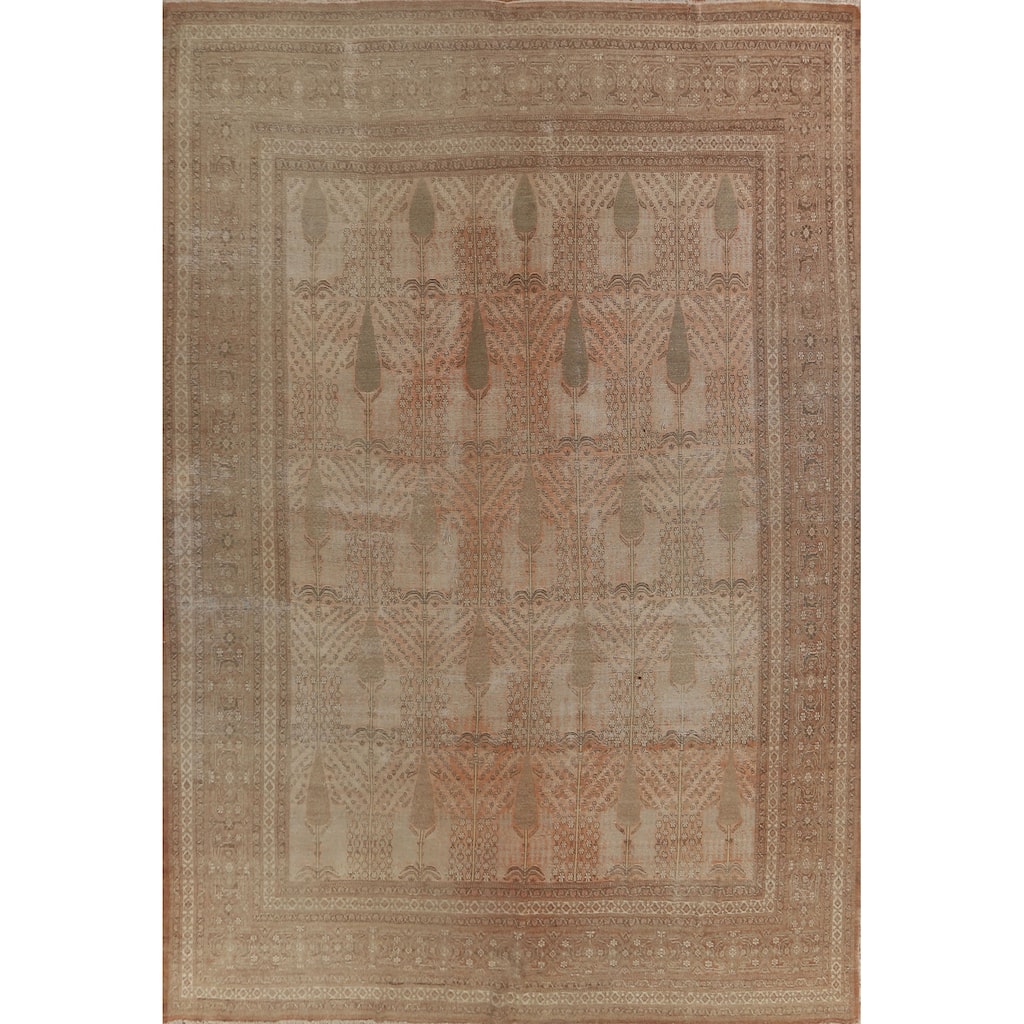 Pre-1900 Antique Tabriz Haj Jalili Persian Rug Handmade Wool Carpet - 10'11"x 14'8"