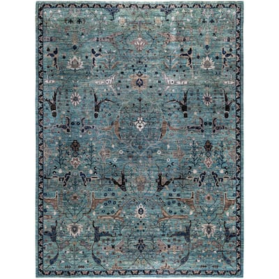 Serapi One-of-a-Kind Hand-Knotted Area Rug - Green - 9' 0" x 12' 0"
