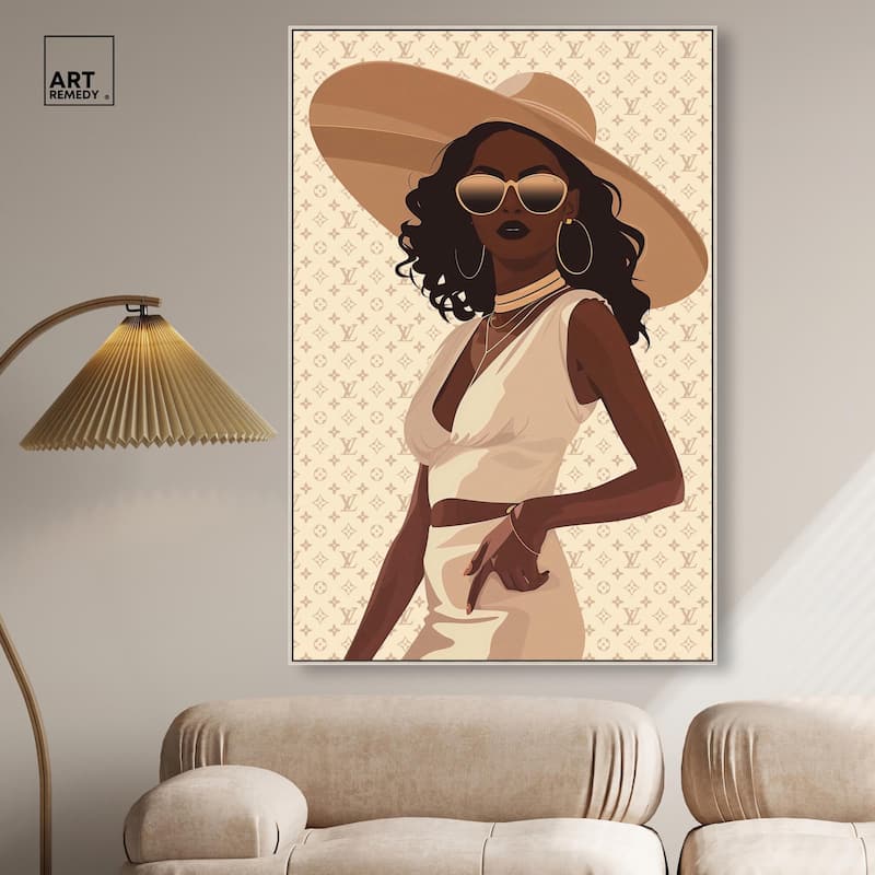 Stylish Gal in Tans Canvas by Art Remedy