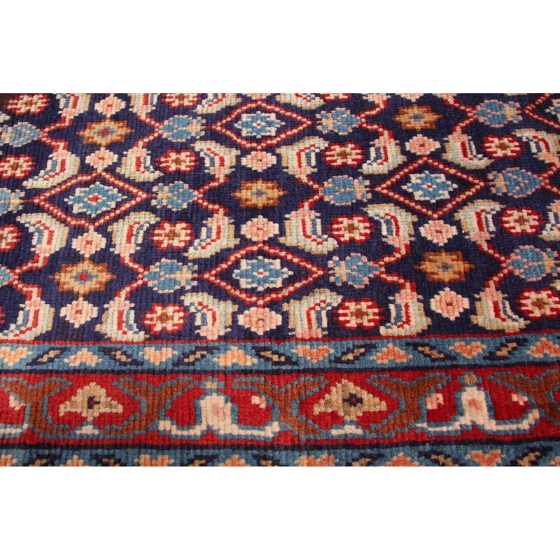 ECARPETGALLERY Hand-knotted Andelz Dark Navy Wool Rug - 3'5 x 10'0