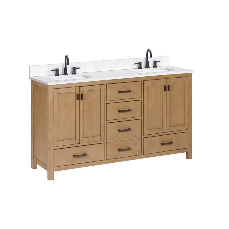 Avanity Modero 60 in. Double Sink Bathroom Vanity with Engineered Stone Top - 61"W x 22"D x 35"H