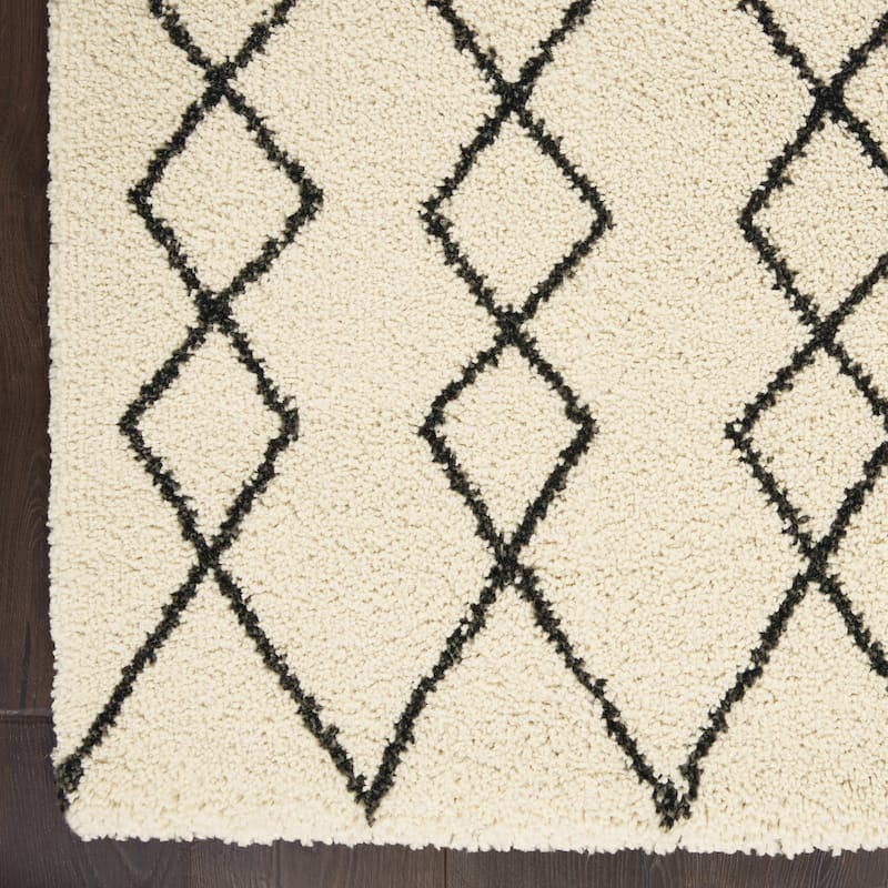 Nourison Geometric Moroccan Boho Shag Area Rug