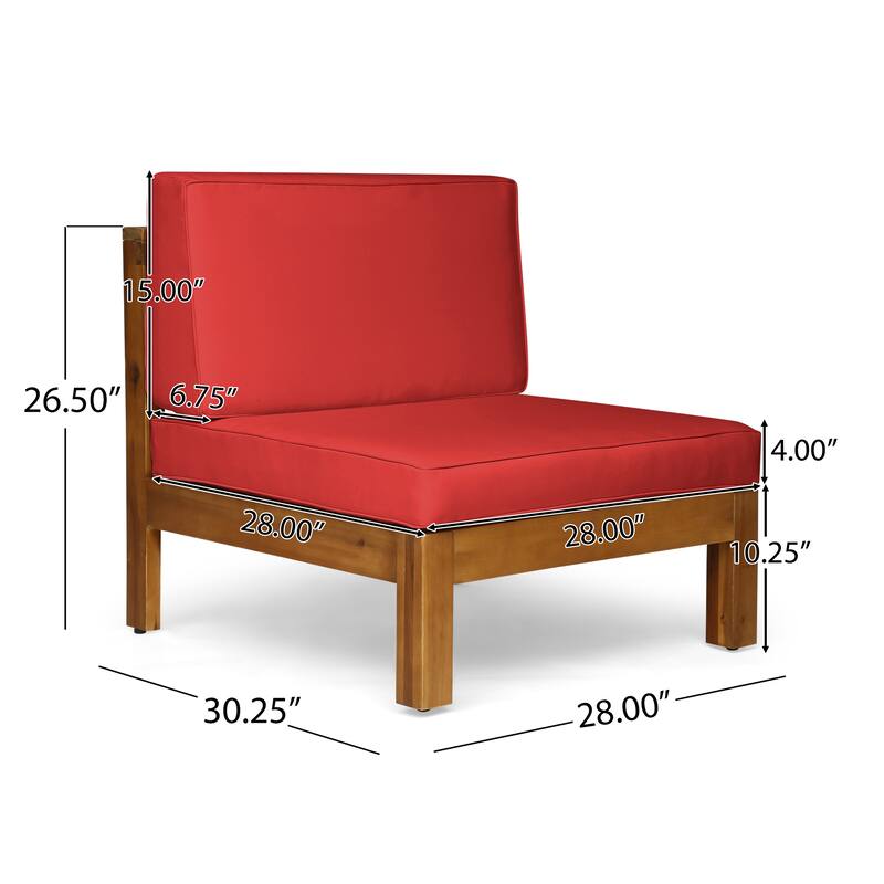Brava Outdoor 8-seat Acacia Sofa and Club Chair Set by Christopher Knight Home