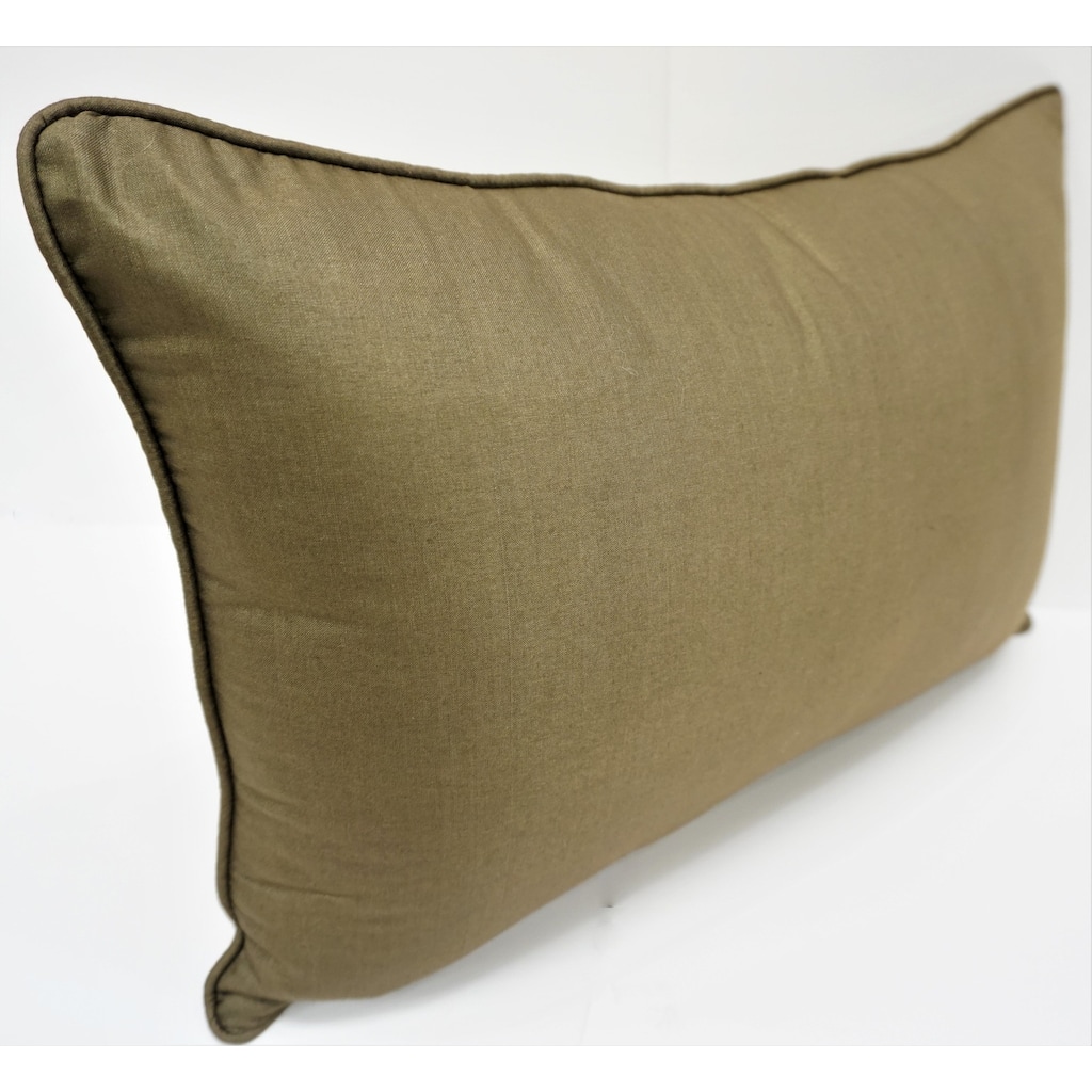 Home&Manor Premium Silk Throw Lumbar Olive